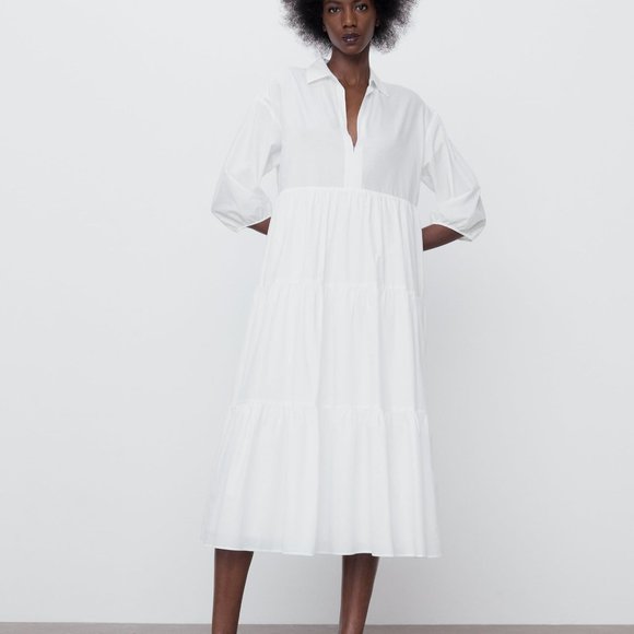 Zara Dresses & Skirts - NWT Zara Cotton Tiered Midi Dress